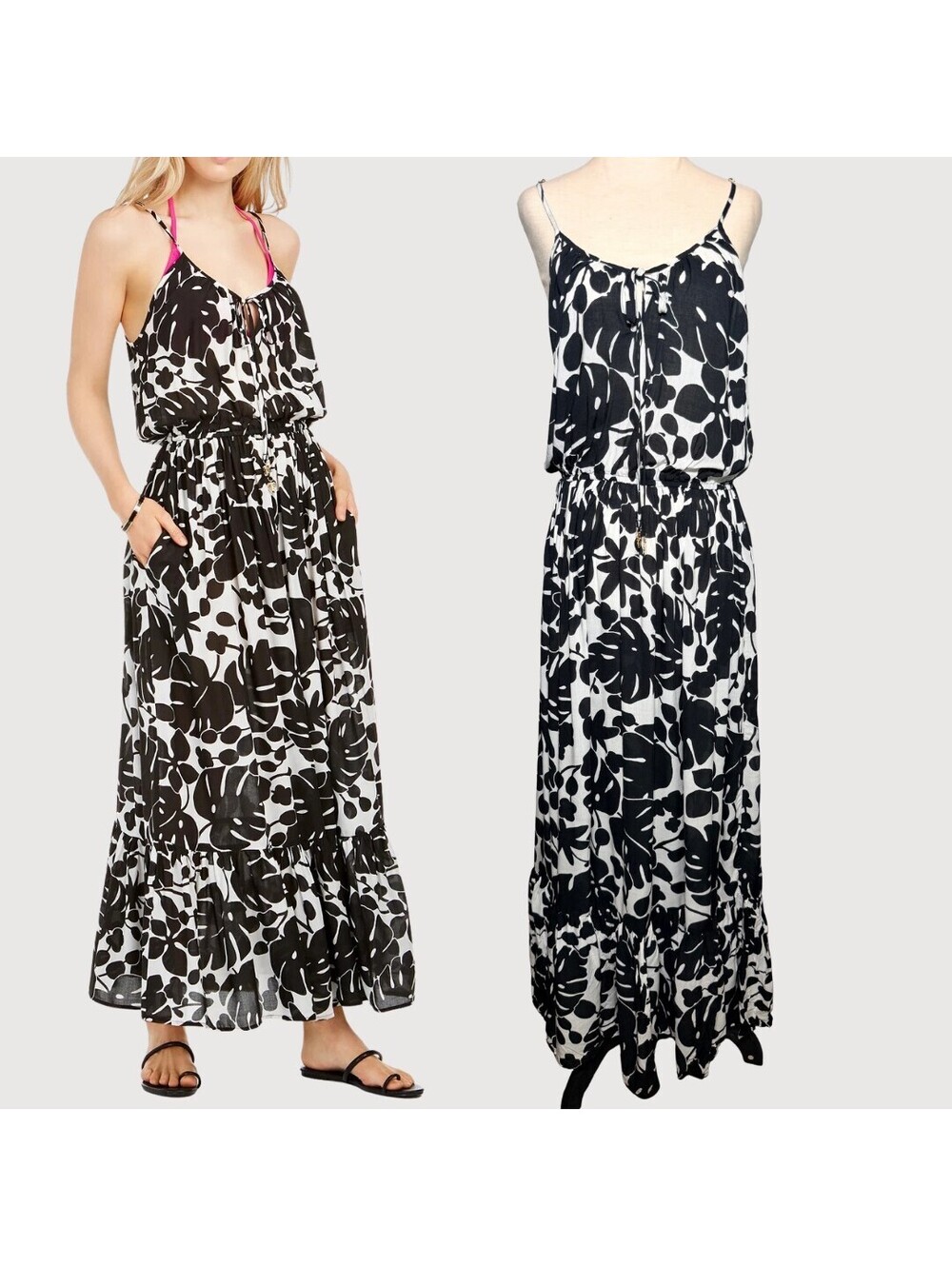 Kate Spade Monstera Grove Floral Maxi Swim Cover Up M